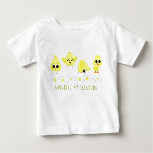 Chicks and Duckling Counting My Chickens Saying Baby T-Shirt