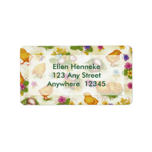 Chicks and Easter Eggs Label