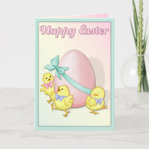 Chicks Celebrate Easter Holiday Card