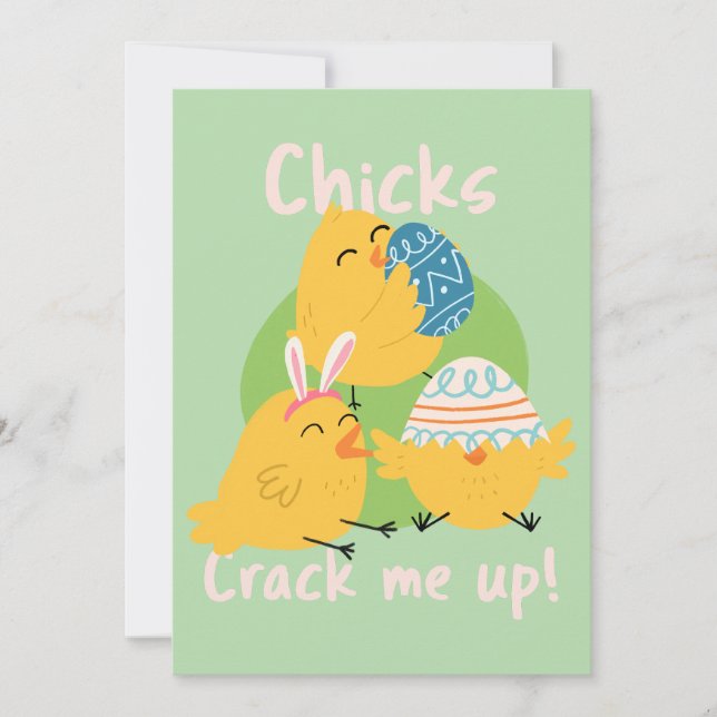 Chick's Crack Me Up! Easter Card (Front)