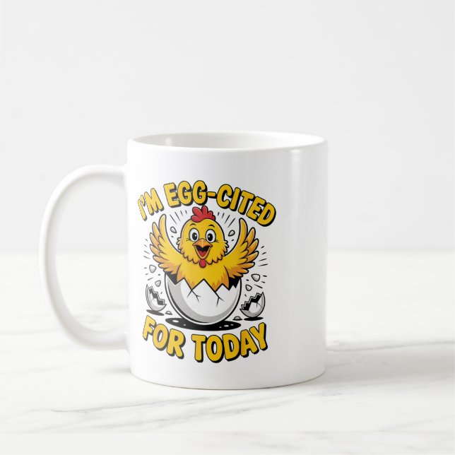 Chicks Design Chicken Lover Egg-cited Hatching Chi Coffee Mug (Left)