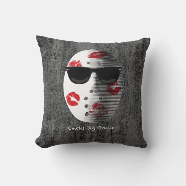 Chicks Dig Goalies Cushion (Front)