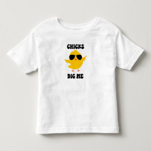 Chicks Dig Me Cool Easter Bird Shades Sunglasses Toddler T-Shirt