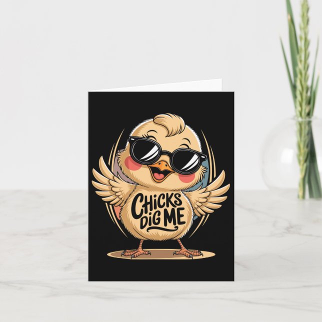 Chicks Dig Me Easter Day For Men Boys Happy Easter Card (Front)