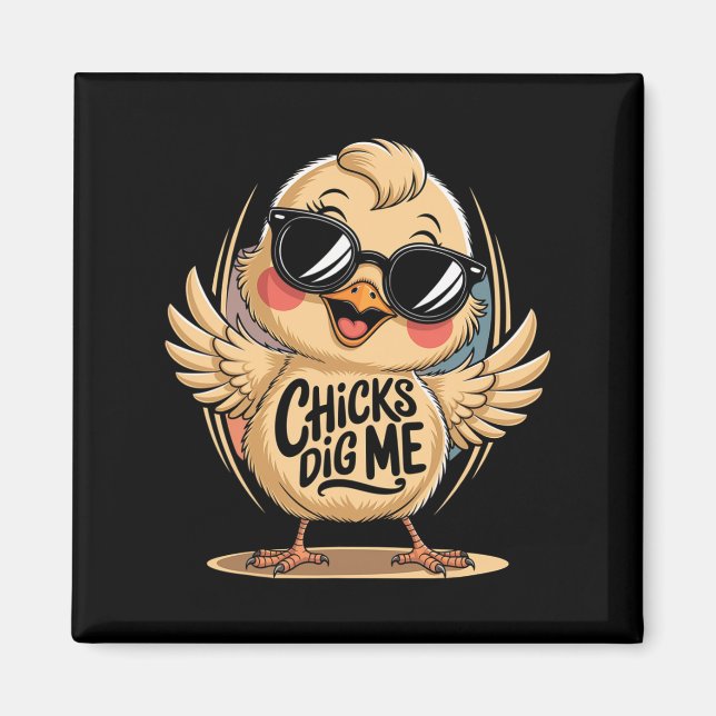 Chicks Dig Me Easter Day For Men Boys Happy Easter Magnet (Front)