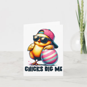 Chicks Dig Me Easter Funny Easter For Toddler Boys Card