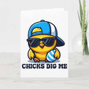 Chicks Dig Me Easter Funny Easter For Toddler Boys Card