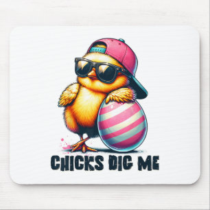 Chicks Dig Me Easter Funny Easter For Toddler Boys Mouse Mat