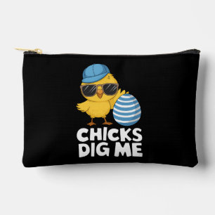Chicks Dig Me Easter Funny Egg Hunt Accessory Pouch