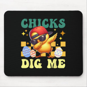 Chicks Dig Me Easter Toddler Boys Men Funny Happy Mouse Mat