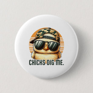 Chicks Dig Me Easter Toddler Boys Men Happy Easter 6 Cm Round Badge