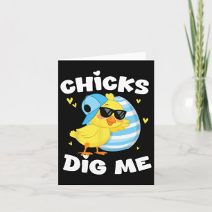 Chicks Dig Me Easter Toddler Boys Men Happy Easter Card