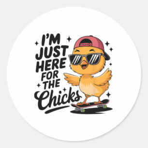 Chicks Dig Me Easter Toddler Boys Men Happy Easter Classic Round Sticker