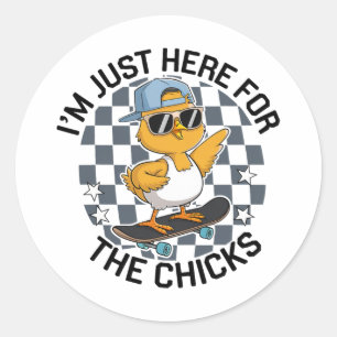 Chicks Dig Me Easter Toddler Boys Men Happy Easter Classic Round Sticker