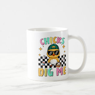 Chicks Dig Me Easter Toddler Boys Men Happy Easter Coffee Mug