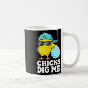 Chicks Dig Me Easter Toddler Boys Men Happy Easter Coffee Mug