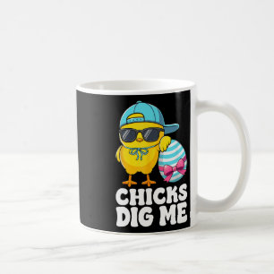Chicks Dig Me Easter Toddler Boys Men Happy Easter Coffee Mug