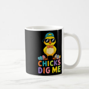 Chicks Dig Me Easter Toddler Boys Men Happy Easter Coffee Mug