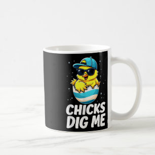Chicks Dig Me Easter Toddler Boys Men Happy Easter Coffee Mug