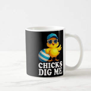 Chicks Dig Me Easter Toddler Boys Men Happy Easter Coffee Mug