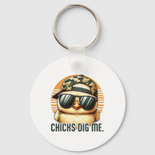 Chicks Dig Me Easter Toddler Boys Men Happy Easter Key Ring