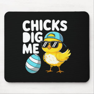 Chicks Dig Me Easter Toddler Boys Men Happy Easter Mouse Mat