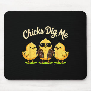 Chicks Dig Me Funny By Chick Sungles Retro Cute _5 Mouse Mat