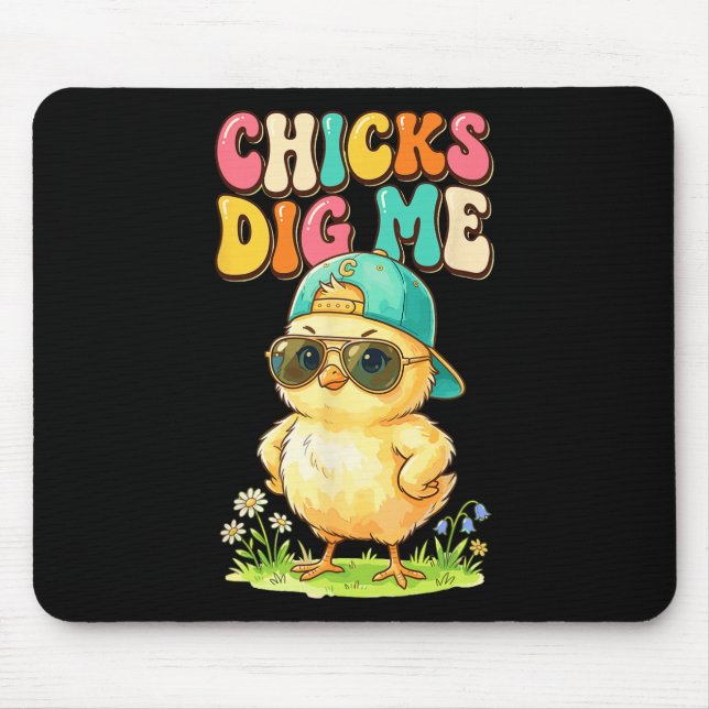 Chicks Dig Me Funny By Chick Sungles Retro Cute  Mouse Mat (Front)