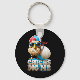 Chicks Dig Me Funny Easter Cute Toddler Boys Men Key Ring