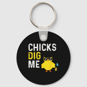Chicks Dig Me Happy Easter Egg Hunt Kids Boys Fun Key Ring