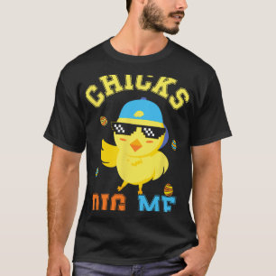 Chicks Dig Me Happy Easter Egg Hunt Kids Boys Fun T-Shirt