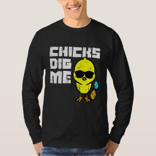Chicks Dig Me Sunglasses Cool Toddler Boys Easter T-Shirt