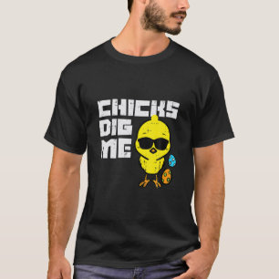 Chicks Dig Me Sunglasses Cool Toddler Boys Easter T-Shirt
