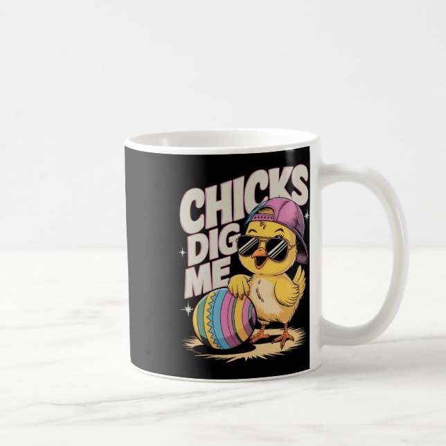Chicks Dig Me Toddler Boy Easter Boys Easter Toddl Coffee Mug (Right)
