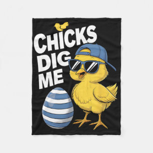 Chicks Dig Me Toddler Boy Easter Boys Easter Toddl Fleece Blanket
