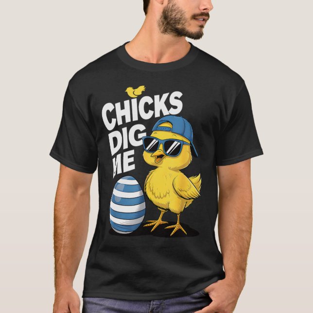 Chicks Dig Me Toddler Boy Easter Boys Easter Toddl T-Shirt (Front)
