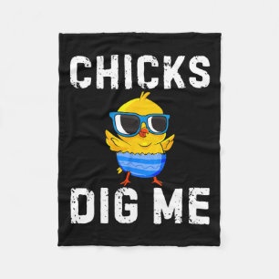 Chicks Dig Me Toddler Happy Easter Egg Hunting Boy Fleece Blanket