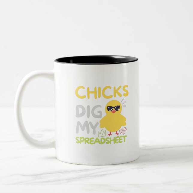 Chicks dig my Spreadsheet Two-Tone Coffee Mug (Left)