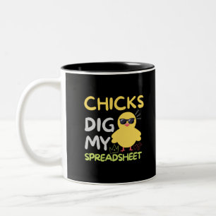 Chicks dig my Spreadsheet Two-Tone Coffee Mug