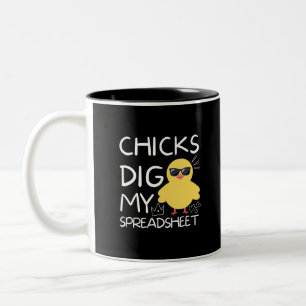 Chicks dig my Spreadsheet Two-Tone Coffee Mug