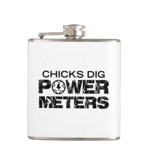 Chicks Dig Power Metres Hip Flask