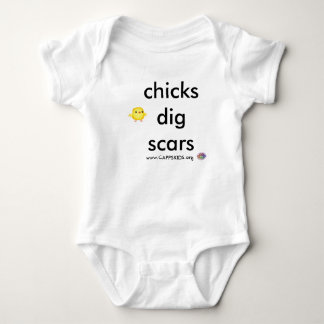 Chicks Dig Scars CAPPSKIDS Baby Bodysuit