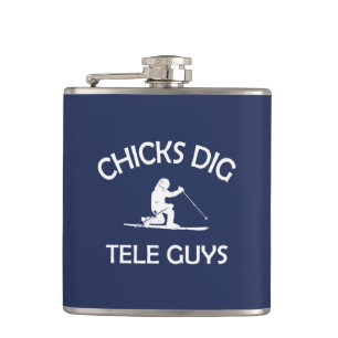 Chicks Dig Tele Guys Hip Flask