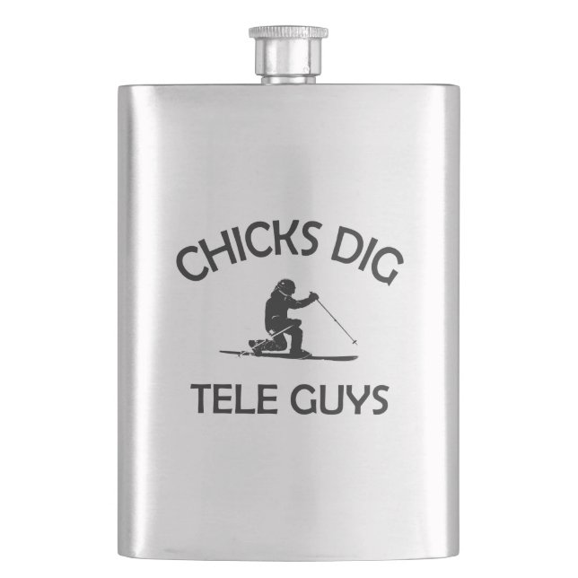 Chicks Dig Tele Guys Hip Flask (Front)