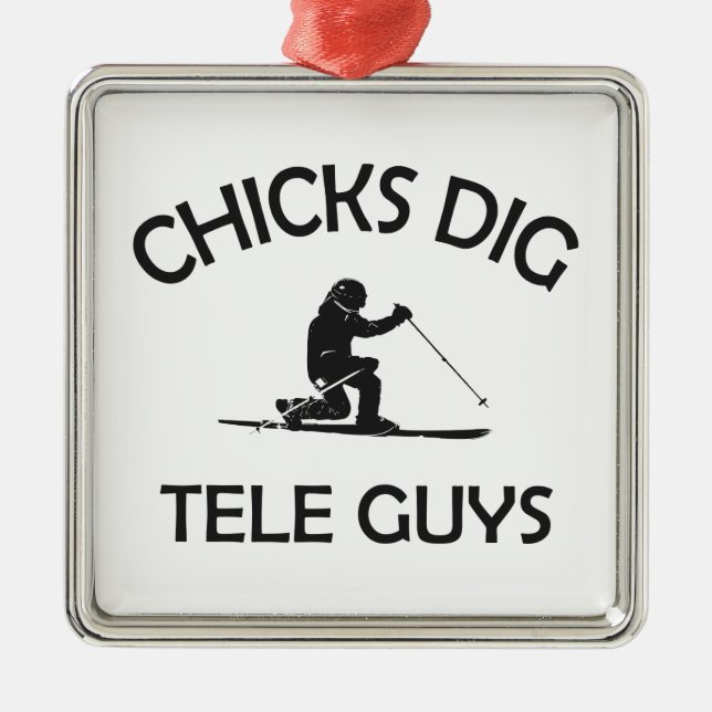 Chicks Dig Tele Guys Metal Tree Decoration (Front)