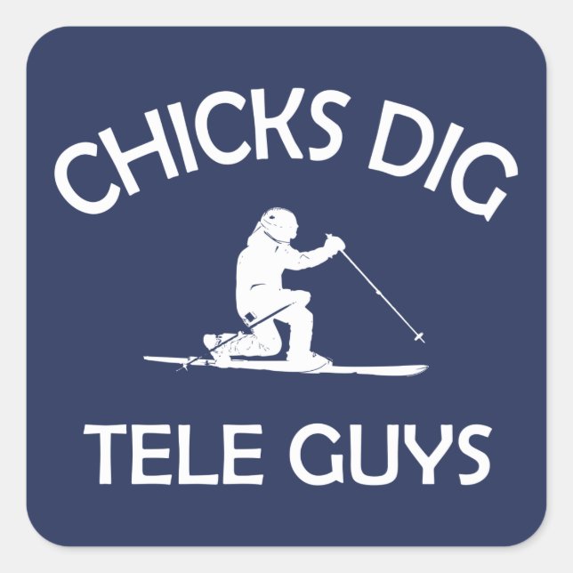 Chicks Dig Tele Guys Square Sticker (Front)