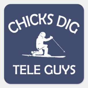 Chicks Dig Tele Guys Square Sticker