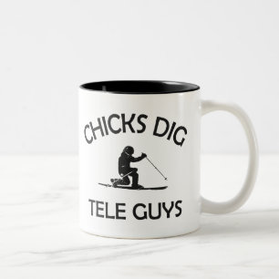 Chicks Dig Tele Guys Two-Tone Coffee Mug