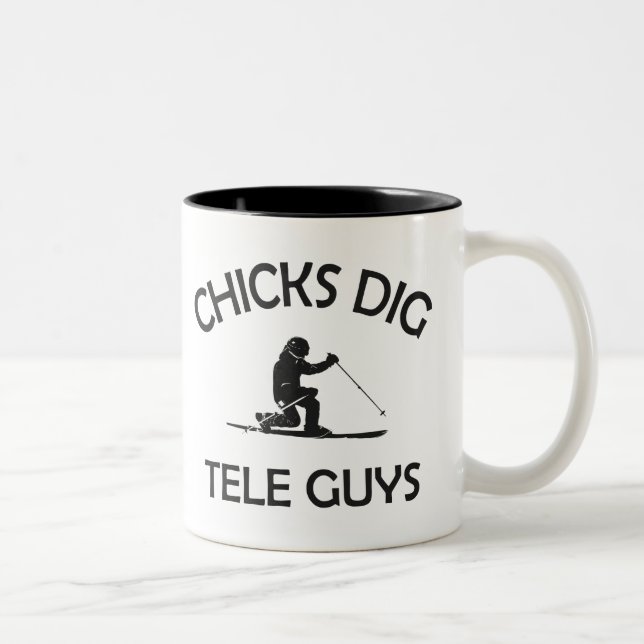 Chicks Dig Tele Guys Two-Tone Coffee Mug (Right)