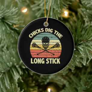 Chicks Dig The Long Stick Ceramic Tree Decoration